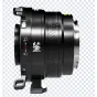 DZOFILM Marlin 1.4x Expander adapteris Canon RF objektīviem ar izturīgu metāla korpusu, fokusa gredzenu un nelielu sviru, sānu skats
