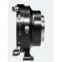 DZOFILM Octopus Adapter II PL-E black side view showcasing metal construction, control buttons, and PL-mount connection for cinema lenses on Sony E-mount cameras.
