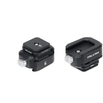 FALCAM F22 Cold Shoe Adapter Kit in black - quick release clamp and base with integrated cold shoe receiver for fast accessory mounting on cameras