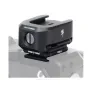FALCAM F22 Cold Shoe Adapter Kit black quick-release clamp with integrated cold shoe receiver mounted on camera hot shoe