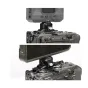 FALCAM F22 Dual Head Base V2 ar monitoru un video pārraidītāju, demonstrējot elastīgu kameras montāžas paplašināšanu un ātru atbrīvošanas funkcionalitāti