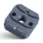 Falcam F22 Dual Head Quick Release Plate - Black aluminum quick release plate with dual F22 interfaces, 1/4-20 threaded hole, and ARRI-style locating pin for professional camera rigs.