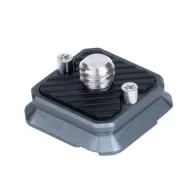 FALCAM F22 Quick Release Plate - Black aluminum camera mounting plate featuring dual locating pins and anti-slip rubber padding for secure attachment in the F22 systemFALCAM F22 Quick Release Plate - Black aluminum camera mounting plate featuring dual locating pins and anti-slip rubber padding for secure attachment in the F22 system