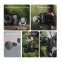Ручка Falcam F22 Quick Release Mushroom Handle надежно закреплена на камере, обеспечивая устойчивый хват и эргономичный контроль при съемке вручную.