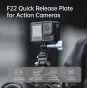 Пластина FALCAM F22 для быстрого крепления GoPro HERO12/13, черный алюминиевый адаптер с резьбой 1/4-20 для универсальной установки