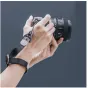 Falcam Maglink magnetic base attached to camera strap for quick-release Sony camera setup with secure grip