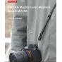 Falcam Maglink Quick Magnetic Buckle Mini Kit attached to camera strap for fast and secure DSLR/mirrorless camera release, black ABS+PC magnetic buckle system with anti-mistouch safety