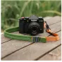 Fujifilm X-T50 camera with green FALCAM Maglink Quick Magnetic Buckle Shoulder Strap Lite V2 for fast and secure attachment