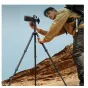 Falcam TreeRoot Quick Lock Lite travel tripod with F38 ball head in use outdoors, extended to medium height with DSLR camera mounted for stable photography