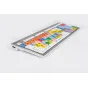 LogicKeyboard ALBA Mac Pro keyboard with customizable color-coded sticky note shortcuts for Apple Logic Pro X, featuring ergonomic design, 4mm key travel, scissor-switch keys, and dual USB 2.0 ports.
