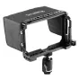 SmallRig 5-inch monitor cage with sunhood and HDMI clamp for Blackmagic Video Assist 1981 – side view of aluminum frame with threaded accessory mounts