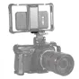 SmallRig Mini Safety NATO Rail BUN2395 mounted on a camera cage, featuring a low-profile design and safety pin for secure phone setup