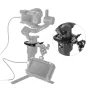 Крепежный зажим SmallRig для стабилизатора DJI Ronin-SC с быстрозажимным механизмом, резиновой подкладкой и резьбовыми отверстиями 1/4"-20 и Arri 3/8" для монтажа аксессуаров, таких как мониторы и микрофоны – установлен на стаби