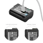 SmallRig USB-C akumulatora lādētājs Nikon EN-EL15c ar 2600mAh jaudu, redzami priekšējais un aizmugurējais skats ar statusa gaismām un iekļauto USB-A uz USB-C uzlādes kabeli