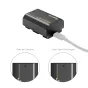 SmallRig USB-C battery for Sony NP-FZ100 with 2600mAh capacity, featuring fast charging via USB-C port and status indicator lights for charging and full charge states.