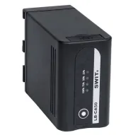 SWIT LB-CA50 73Wh baterija, saderīga ar Canon BP-A, ar D-Tap izeju, priekšējā puse ar LED jaudas rādītāju un piestiprināšanas klipuSWIT LB-CA50 73Wh baterija, saderīga ar Canon BP-A, ar D-Tap izeju, priekšējā puse ar LED jaudas rādītāju un piestiprināšanas klipu