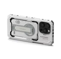 Tilta Khronos iPhone 16 Pro Max titāna balts čaula - aizmugurējais skats ar modulāro slēdzenes mehānismu un kameras aizsardzībuTilta Khronos iPhone 16 Pro Max titāna balts čaula - aizmugurējais skats ar modulāro slēdzenes mehānismu un kameras aizsardzību