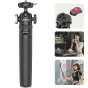Ulanzi MT90 Cka Quick Release Tripod with extendable sections and quick-release plate, shown in lifestyle scenes for food recording and as a selfie stick in an urban setting.