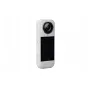 Insta360 X5 Limited Edition white action camera in side view, showcasing the lens and display screen, highlighting its compact design.