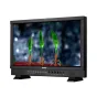 SWIT S-1223H 21.5-дюймовый профессиональный студийный монитор с черной рамкой, отображающий трех зеленых существ, похожих на инопланетян, на темном фоне, с несколькими портами ввода/вывода, включая SDI, HDMI и аудиоразъемы, а та