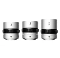 Blazar Beetle 1.33X anamorphic lens set with 32mm, 45mm, and 65mm pancake lenses for Sony E-mount cameras, featuring compact design and fixed T3.2 apertureBlazar Beetle 1.33X anamorphic lens set with 32mm, 45mm, and 65mm pancake lenses for Sony E-mount cameras, featuring compact design and fixed T3.2 aperture