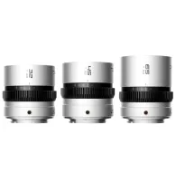 Blazar Beetle 1.33X Full Frame Pancake Anamorphic lens set featuring 32mm, 45mm, and 65mm lenses for L mount cameras, with a 90° rotation mechanism for versatile shooting.Blazar Beetle 1.33X Full Frame Pancake Anamorphic lens set featuring 32mm, 45mm, and 65mm lenses for L mount cameras, with a 90° rotation mechanism for versatile shooting.