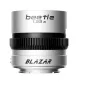 Blazar Beetle 32mm 1.33X pancake anamorphic lens with L-mount for full-frame cinematic photography, featuring ultra-compact design and signature silver flares