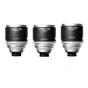 Blazar MANTIS 1.33X full-frame anamorphic 3-lens set (35mm, 50mm, 75mm) with PL mount, showcasing cinematic oval bokeh and amber flares