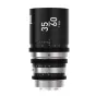 Blazar Sentinel 35-60mm T2.2-T2.8 pilna kadra anamorfais zooma objektīvs Sony E-mount kamerām, ar priekšējo un aizmugurējo skatu, 77mm filtra vītni un 1.33x anamorfā saspiešanu