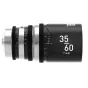 Blazar Sentinel 35-60mm T2.2-T2.8 1.33X anamorphic cinema zoom lens with L-Mount, showcasing side view details including 77mm filter thread and 16-blade iris