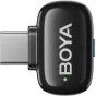 Boya mini 2-02 wireless USB-C microphone transmitter with green LED indicator, compact design for discreet use