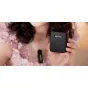 Boya BY-V30 USB-C wireless lavalier microphone receiver with compact design, shown with matching transmitter and green power light