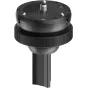 Peak Design Pro Leveling Base with 3/8-inch thread mount for third-party tripod heads, featuring a knurled adjustment ring and +/-20 degree leveling capability.