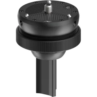 Peak Design Pro Leveling Base with 3/8-inch thread mount for third-party tripod heads, featuring a knurled adjustment ring and +/-20 degree leveling capability.
