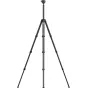 Peak Design Pro Lite Tripod black, fully assembled with four-section legs and sturdy aluminum cam locks for enhanced stability and portability