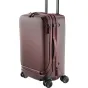 Maroon Peak Design Roller Pro Carry-On suitcase with extended retractable handle, durable hybrid construction, and exterior zippered compartments.