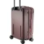 Peak Design Roller Pro Carry-On suitcase in eclipse maroon with SlimDrive carbon fiber handle and hybrid construction featuring reinforced corners.