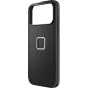 Peak Design iPhone 17 Pro Max Everyday Fabric Case - slaids melns neilona auduma apvalks ar SlimLink magnētisko slēdzi un gumijas bumpera aizsardzību