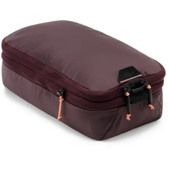 Maroon Peak Design Packing Cube Small featuring UltraZip, dual compartments, and durable self-healing fabric for organized travel storage.