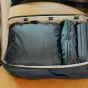 Peak Design Packing Cube Medium in ocean blue with tear-away UltraZip, featuring dual compartments and a durable 70D recycled shell.
