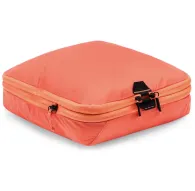 Peak Design Packing Cube Medium in vibrant coral color featuring UltraZip tear-away closure and compression zipper for organized travel storagePeak Design Packing Cube Medium in vibrant coral color featuring UltraZip tear-away closure and compression zipper for organized travel storage