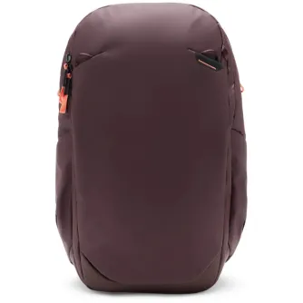 Peak Design Travel Backpack 30L Eclipse maroon front view with magnetic strap flaps and weather-resistant 400D nylon