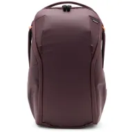 Peak Design Everyday Backpack Zip V2 20L in burgundy, front view with weather-resistant 400D recycled nylon and dual side pocketsPeak Design Everyday Backpack Zip V2 20L in burgundy, front view with weather-resistant 400D recycled nylon and dual side pockets
