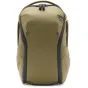 Peak Design Everyday Backpack Zip V2 15L kelp green front view with weather-resistant 400D recycled nylon and dual side pockets