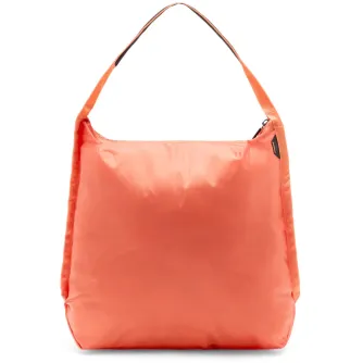 Peak Design Packable Tote in ibis coral – compact, zippered tote bag with microfiber-padded strap for easy carrying and durability