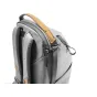 Peak Design Everyday Backpack V2 20L ash gray side view featuring MagLatch top access and padded shoulder strap with leather trim