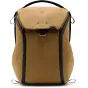 Peak Design Everyday Backpack V2 20L in coyote color featuring a structured design with black accents, including straps and zippers, made from durable fabric with a quilted top flap.