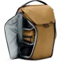 Peak Design Everyday Backpack V2 20L in coyote color with dedicated camera storage, featuring FlexFold dividers and MagLatch expansion.