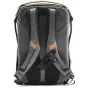Рюкзак Peak Design Everyday Backpack V2 30L цвета уголь сзади с открытыми молниями UltraZip и системой расширения MagLatch