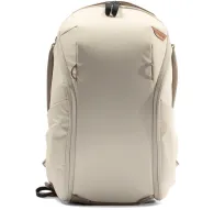 Peak Design Everyday Backpack Zip V2 15L in bone color – sleek front view with weatherproof 400D recycled nylon, dual padded handles, and secure wraparound zip accessPeak Design Everyday Backpack Zip V2 15L in bone color – sleek front view with weatherproof 400D recycled nylon, dual padded handles, and secure wraparound zip access